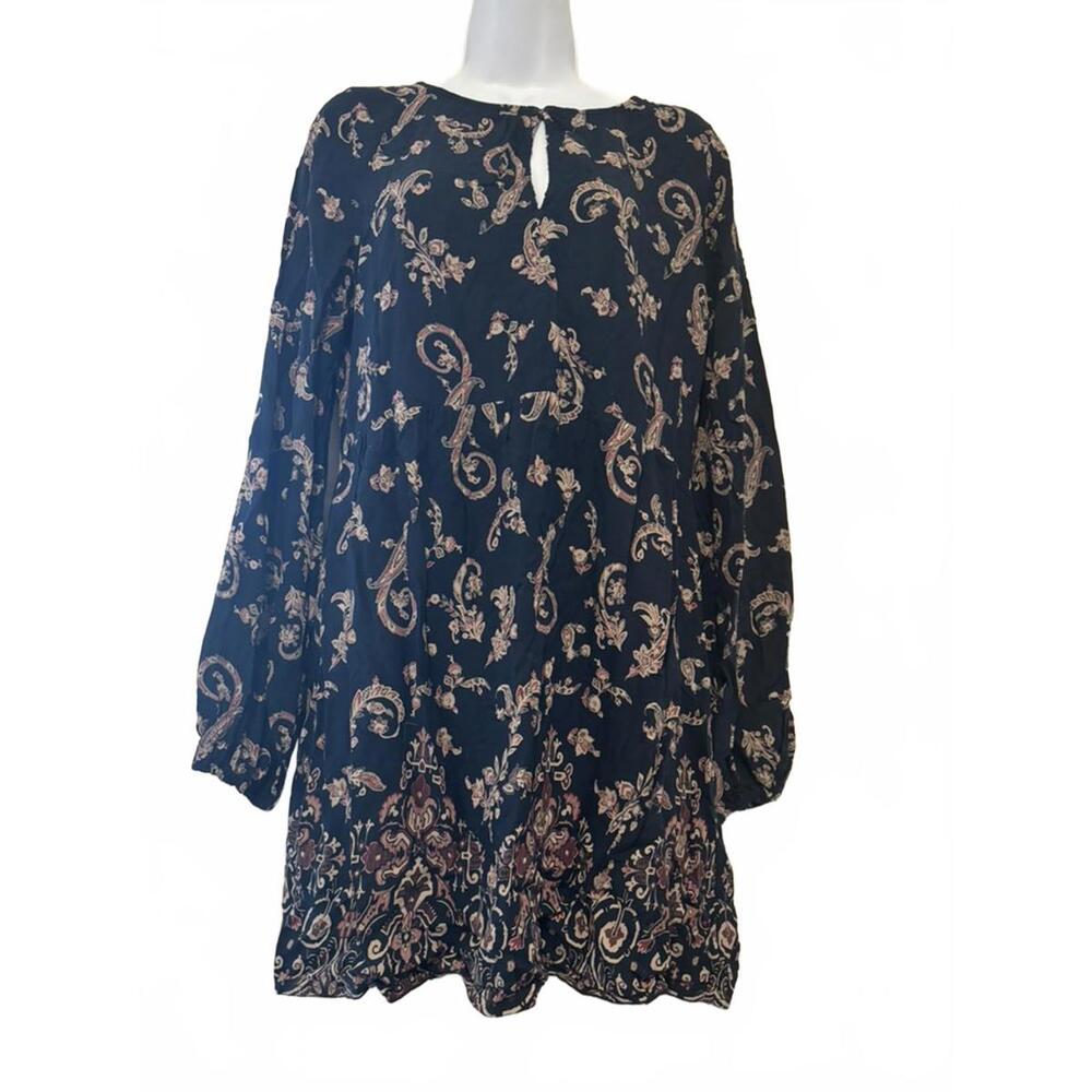 Abercrombie and Fitch sz‎ S boho black paisly dress #3259